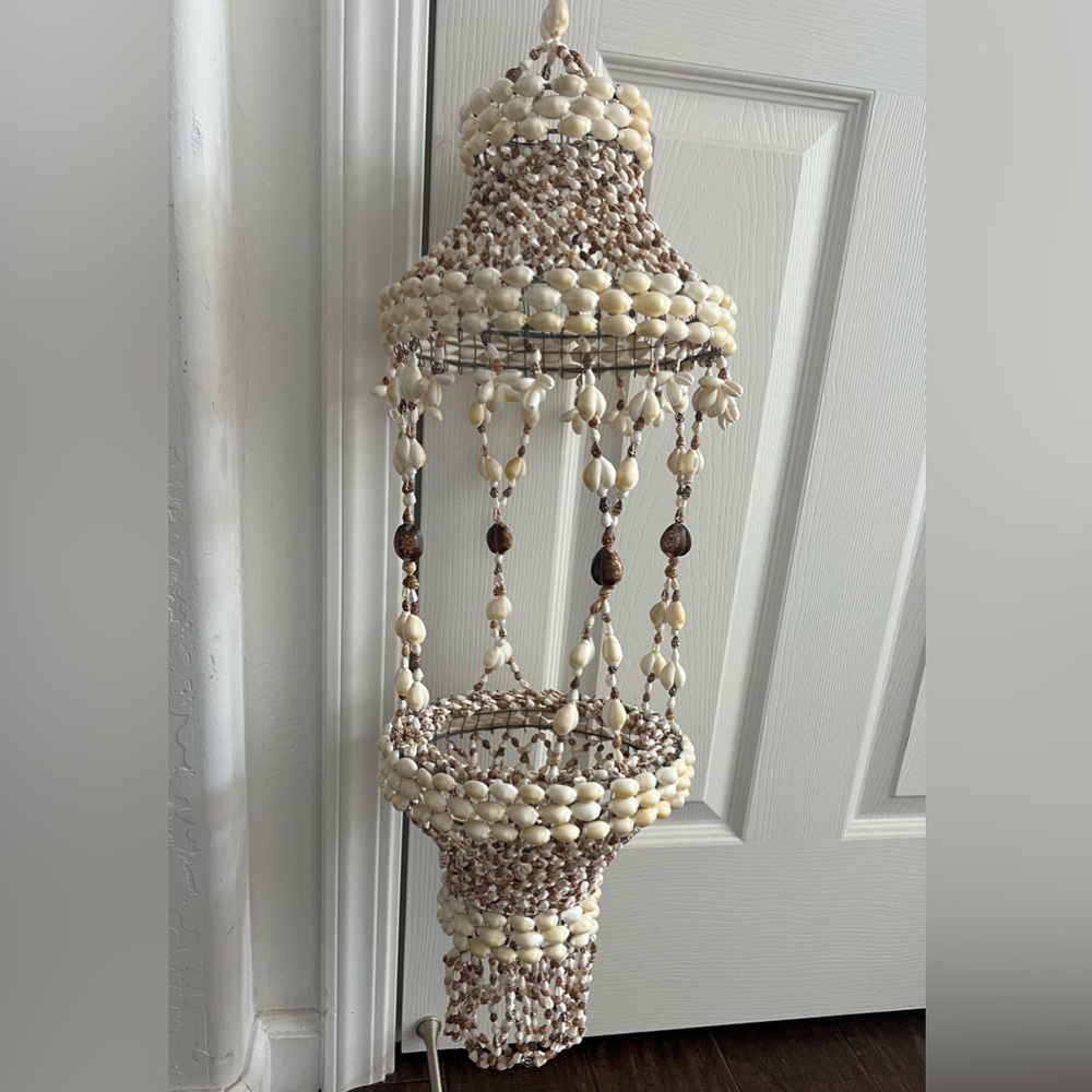 Hanging shell plant holder from Hawaii